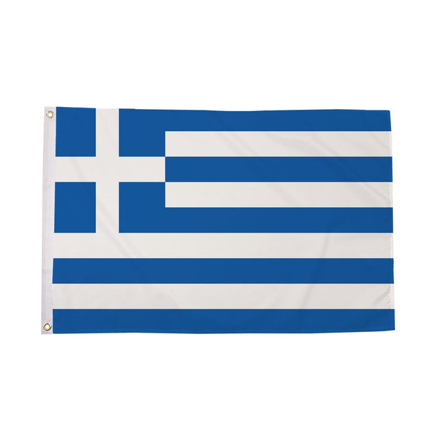 Flagmania Greece 3ft x 2ft Polyester Flag on white background