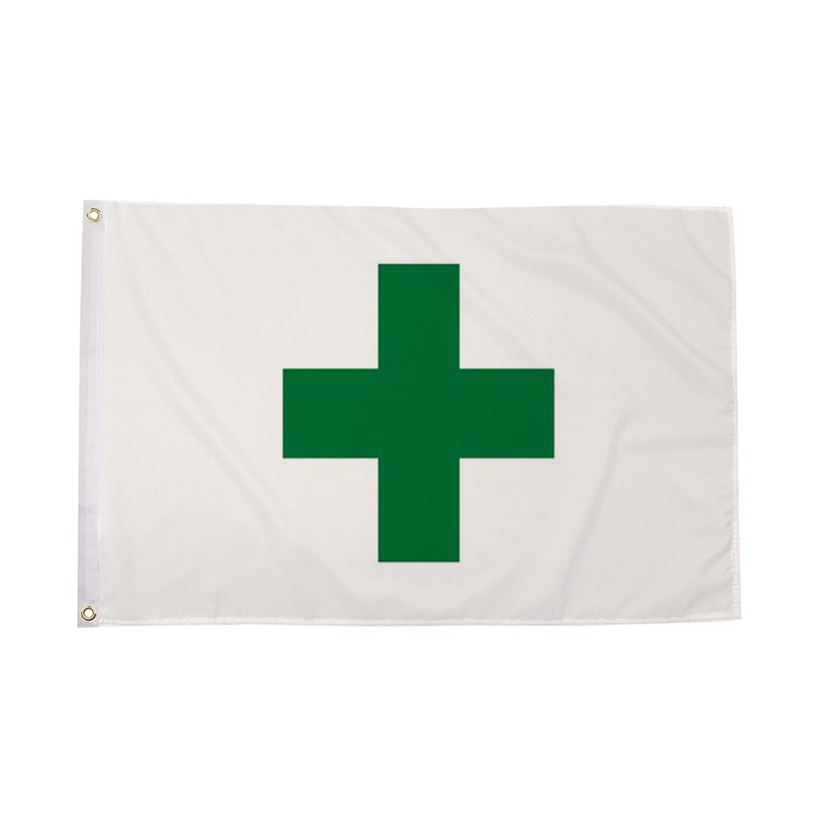 Flagmania Green Cross 3ft x 2ft Polyester Flag on white background