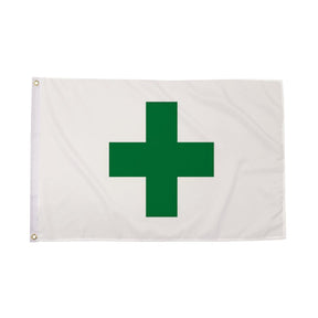 Flagmania Green Cross 3ft x 2ft Polyester Flag on white background