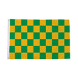 Flagmania Green and Yellow Check Flag (Sleeved) 5ft x 3ft 5ft x 3ft Polyester Flag