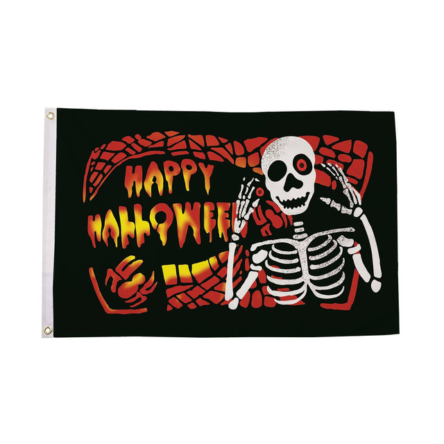 Flagmania Halloween Bones Flag 8ft x 5ft 8ft x 5ft polyester flag
