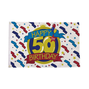 Flagmania Happy 50th Birthday 8ft x 5ft polyester flag