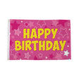 Flagmania Happy Birthday Pink 8ft x 5ft polyester flag