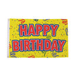 Flagmania Happy Birthday Yellow 8ft x 5ft polyester flag
