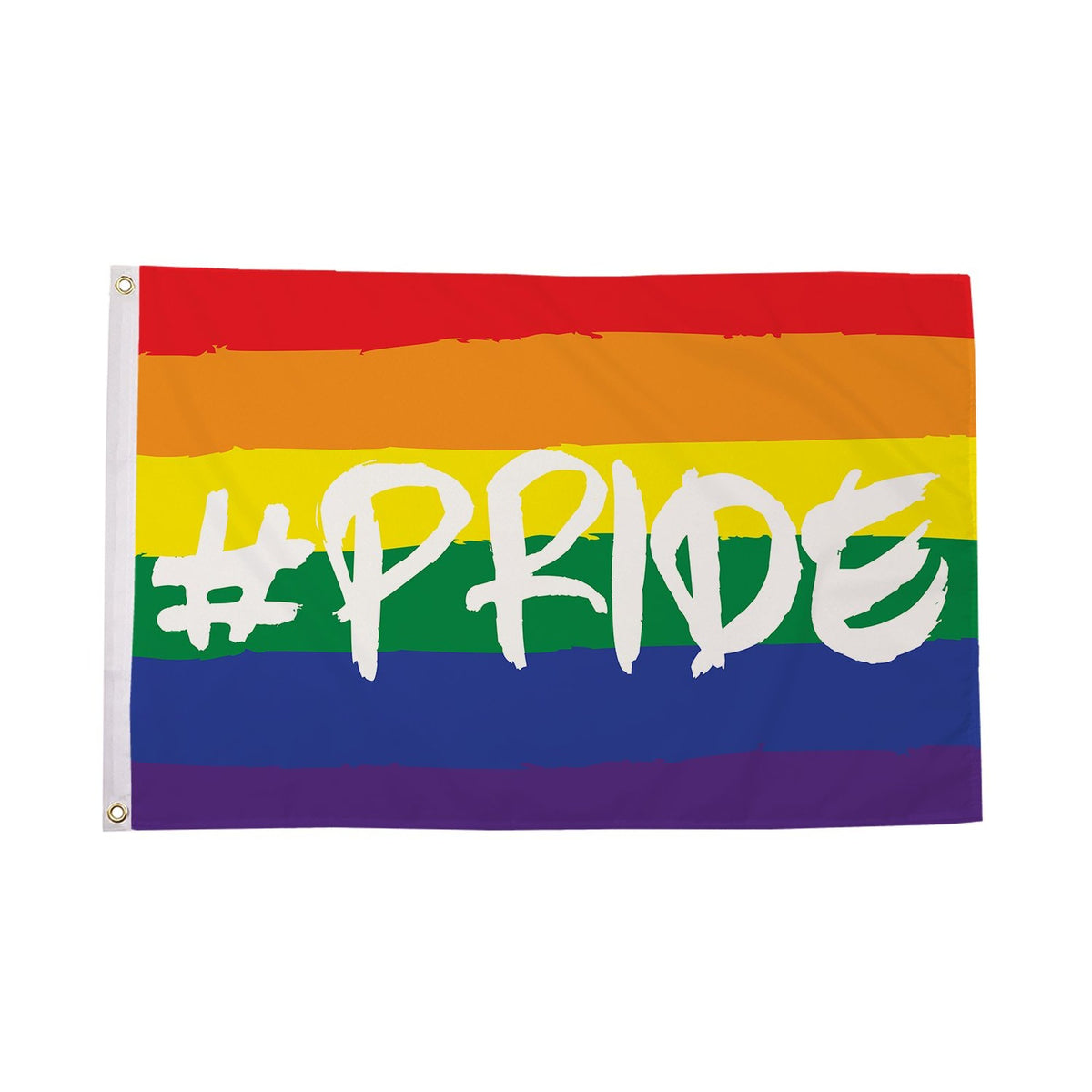 Flagmania Hashtag Pride (Rainbow) 5ft x 3ft Polyester Flag