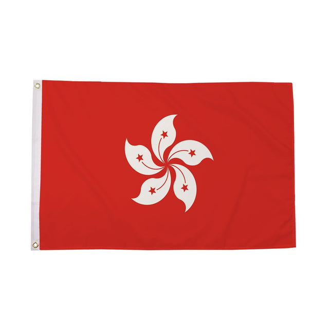 Flagmania Hong Kong New 3ft x 2ft Polyester Flag on white background
