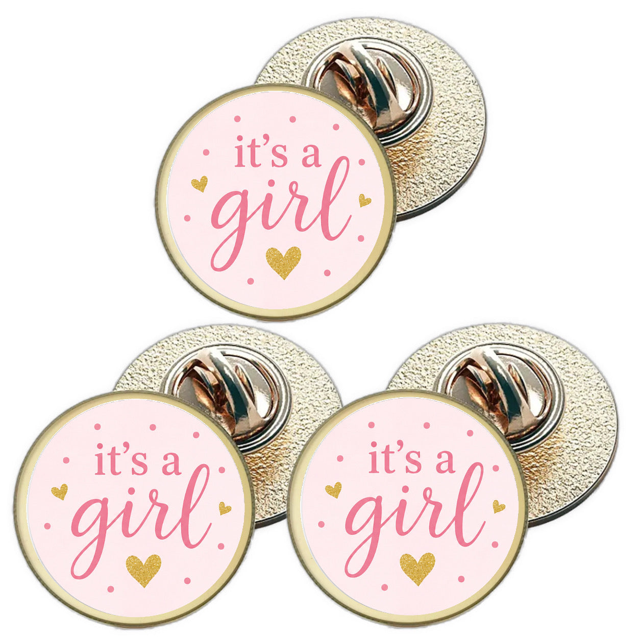 3 x It`s A Girl D1 (BU29) Lapel Pin Badges