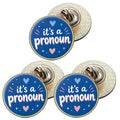 3 x It`s A Pronoun D2 (BU29) Lapel Pin Badges