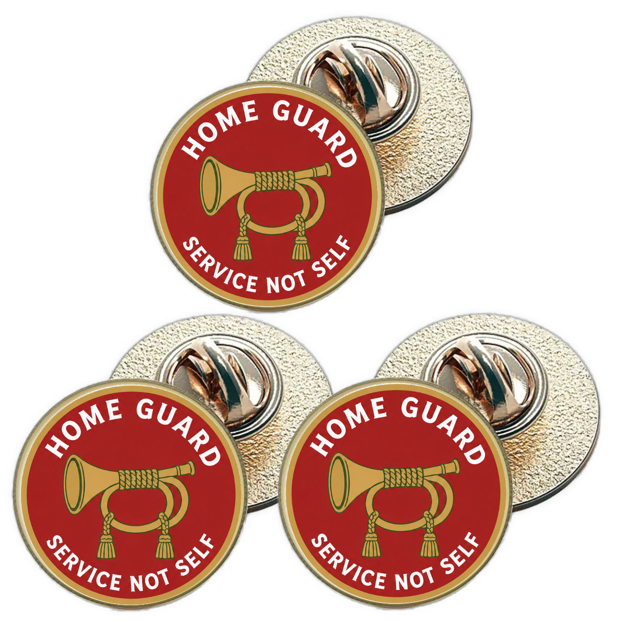 3 x Home Guard D1 (BU29) Lapel Pin Badges