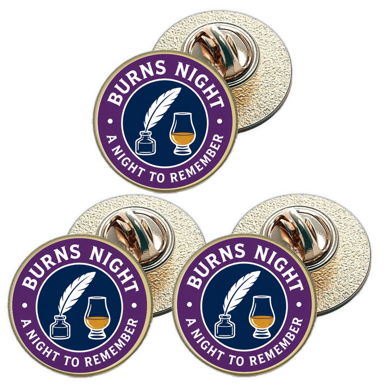 3 x Burns Night D3 (BU29) Lapel Pin Badges