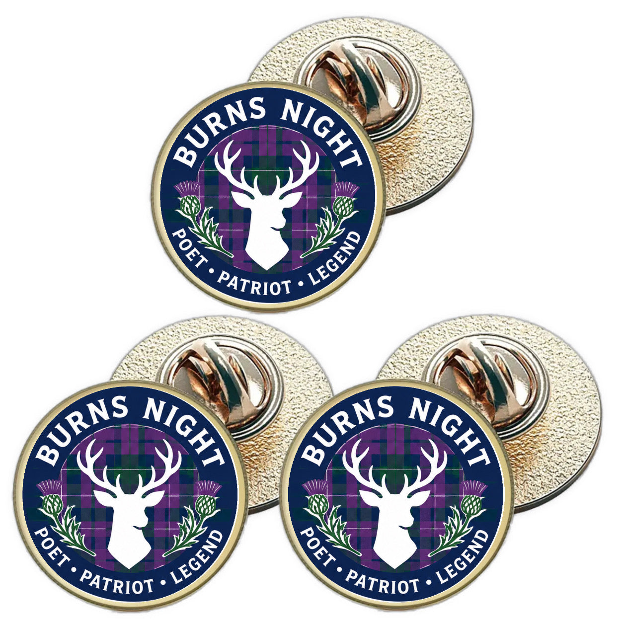 3 x Burns Night D2 (BU29) Lapel Pin Badges