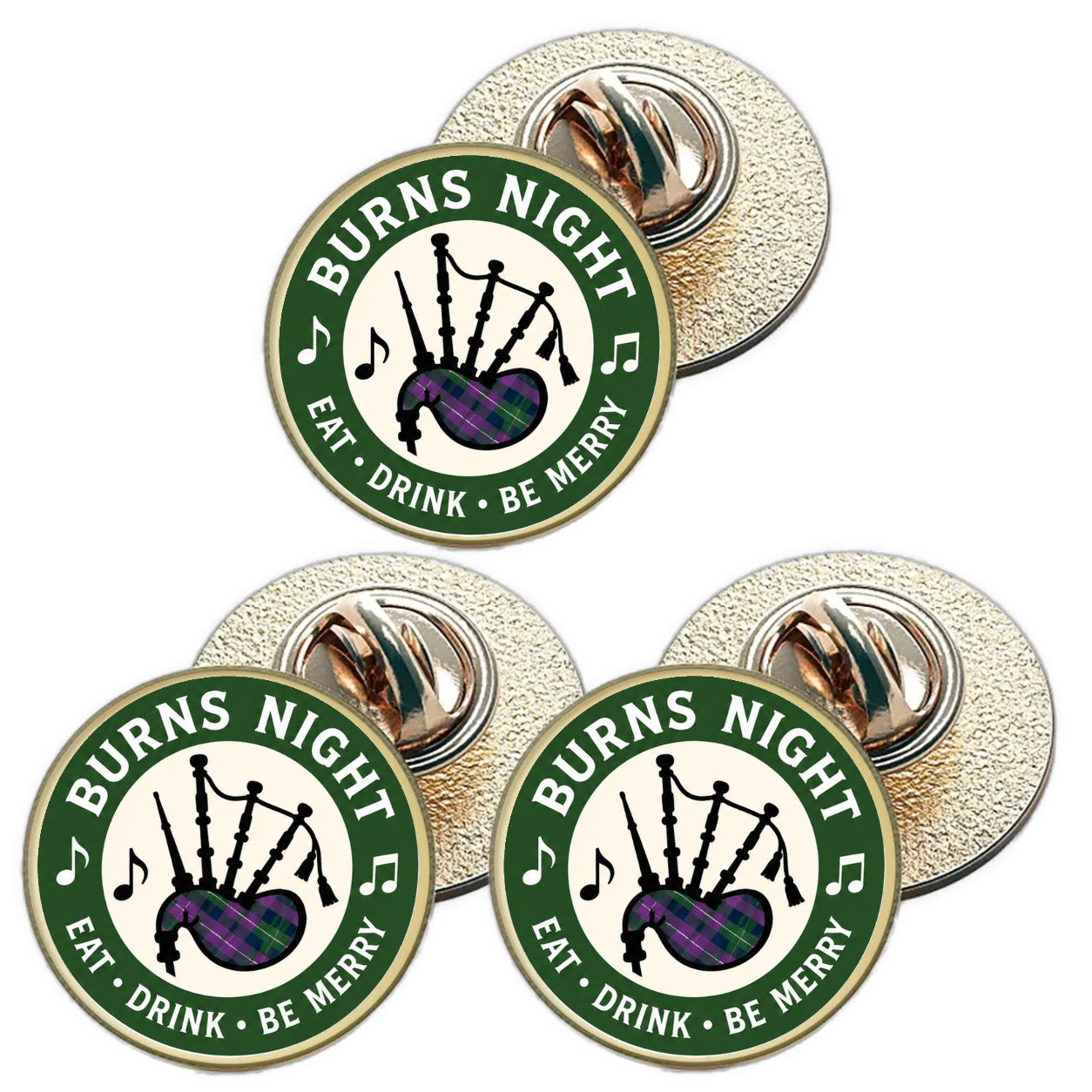 3 x Burns Night D1 (BU29) Lapel Pin Badges