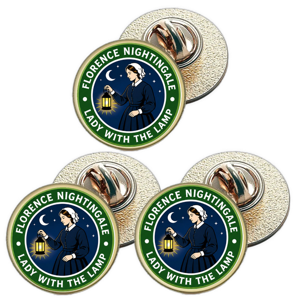3 x Florence Nightingale D3 (BU29) Lapel Pin Badges