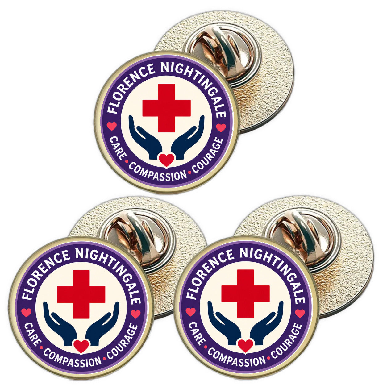 3 x Florence Nightingale D2 (BU29) Lapel Pin Badges