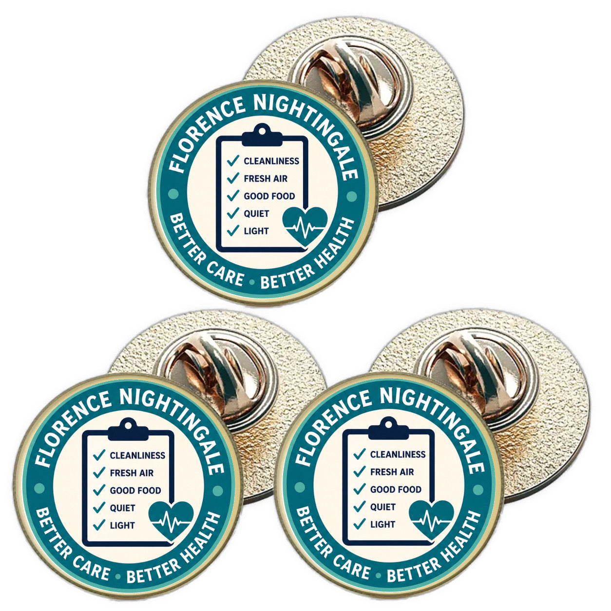 3 x Florence Nightingale D1 (BU29) Lapel Pin Badges