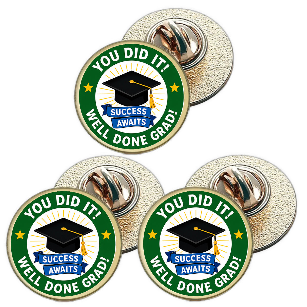 3 x Graduation D1 (BU29) Lapel Pin Badges
