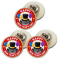 3 x Happy New Years Day D1 (BU29) Lapel Pin Badges