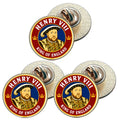 3 x King Henry VIII D4 (BU29) Lapel Pin Badges