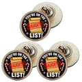 3 x You`re On The Naughty List D1 (BU29) Lapel Pin Badges