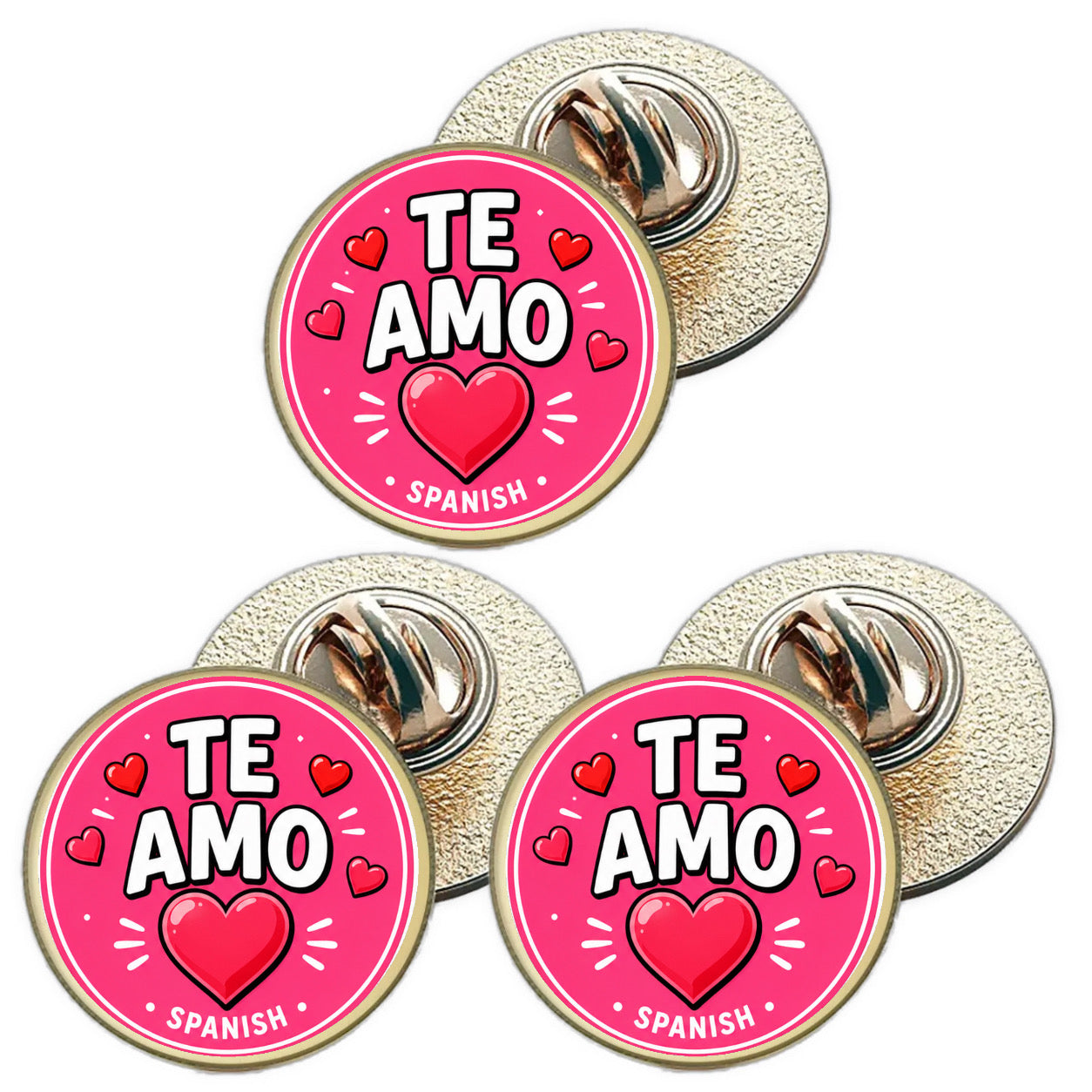 3 x I Love You in Spanish (BU29) Lapel Pin Badges