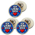 3 x I Love You in German (BU29) Lapel Pin Badges