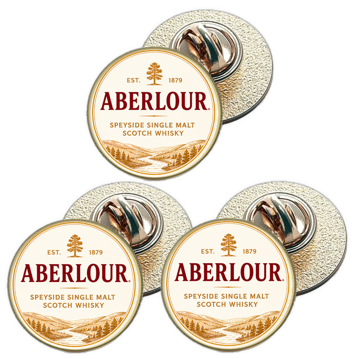 3 x Aberlour D2 (BU29) Lapel Pin Badges