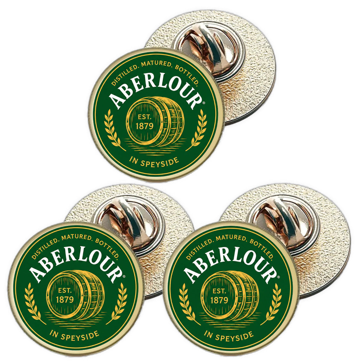 3 x Aberlour D1 (BU29) Lapel Pin Badges
