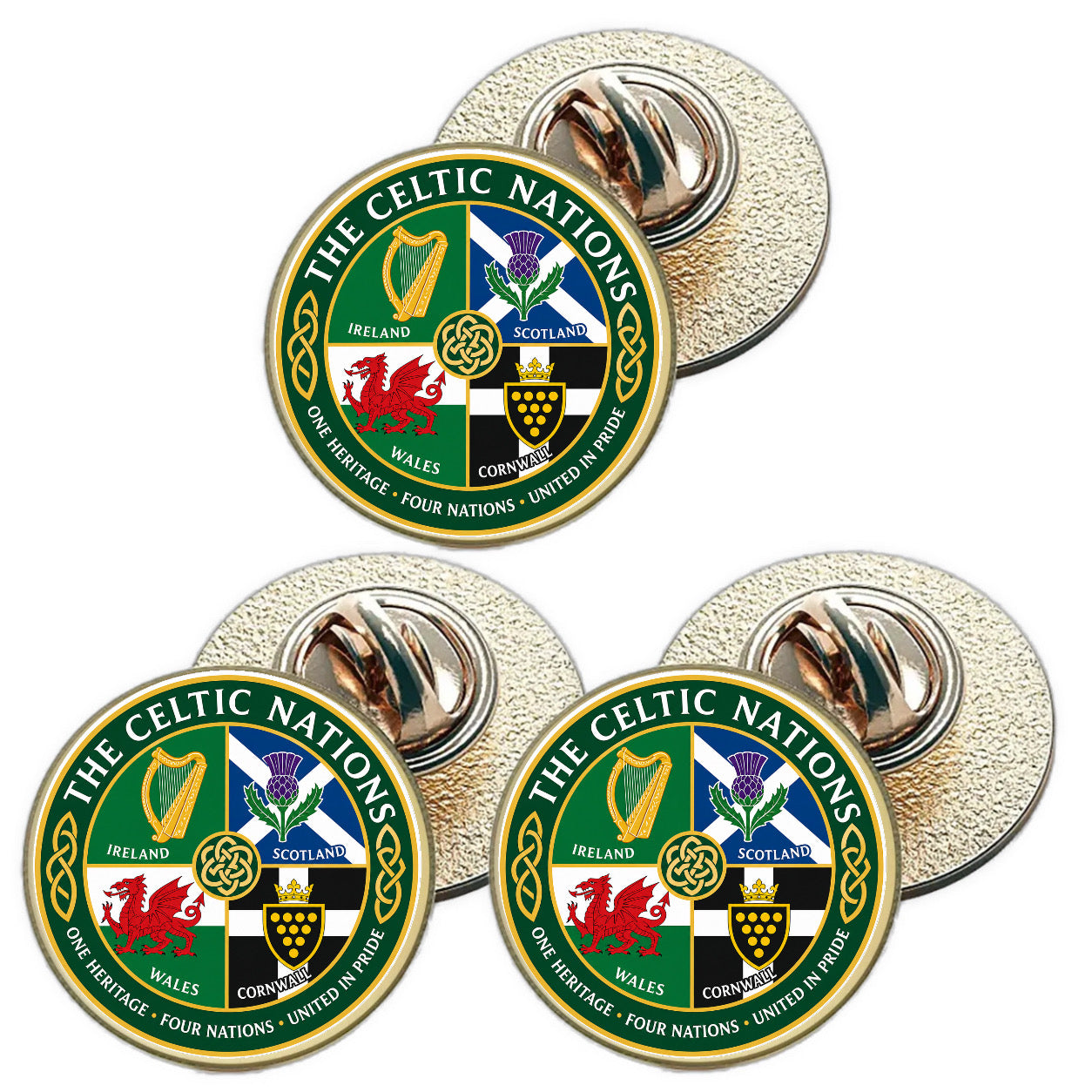 3 x The Celtic Nations (BU29) Lapel Pin Badges