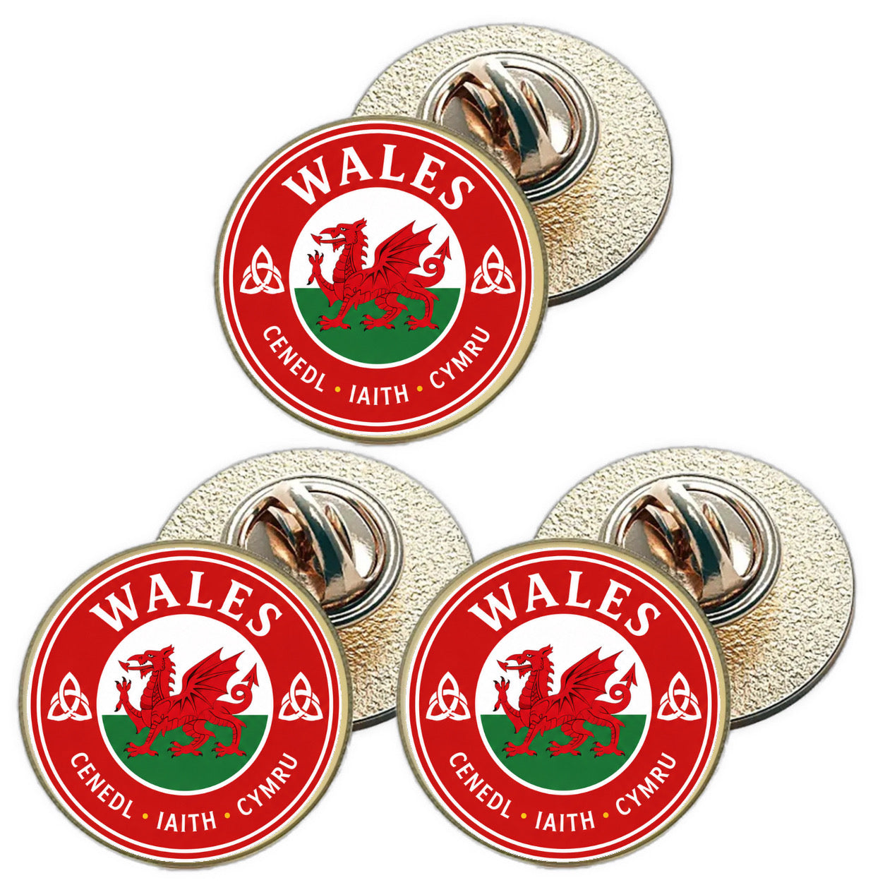 3 x Wales (BU29) Lapel Pin Badges