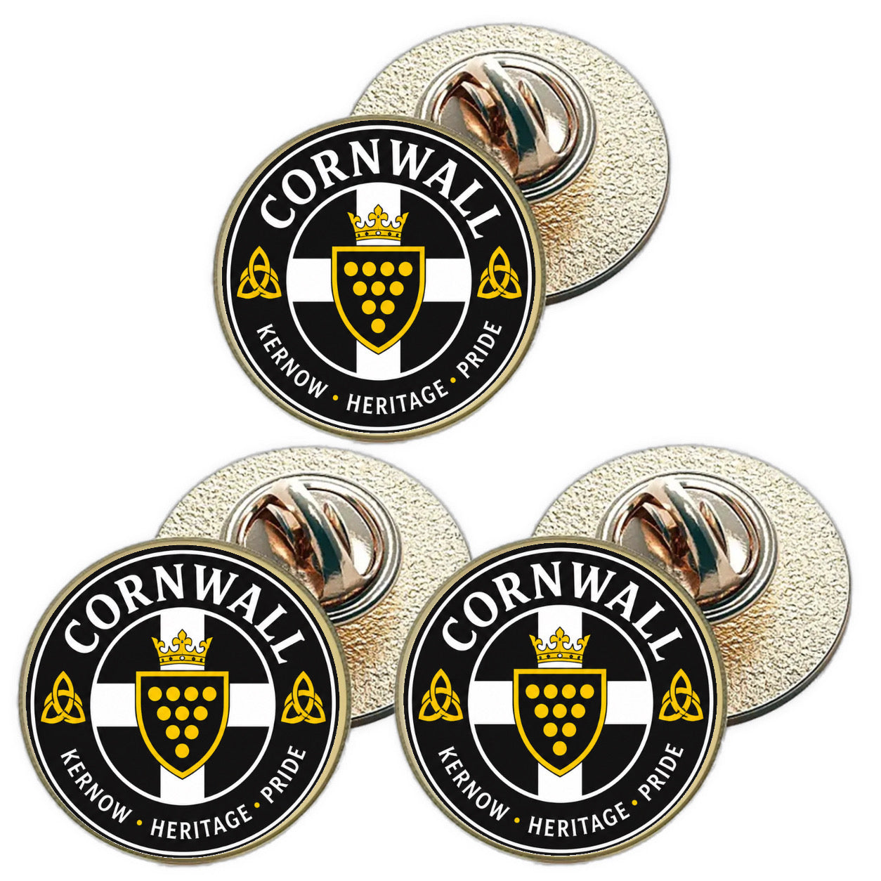 3 x Cornwall (BU29) Lapel Pin Badges