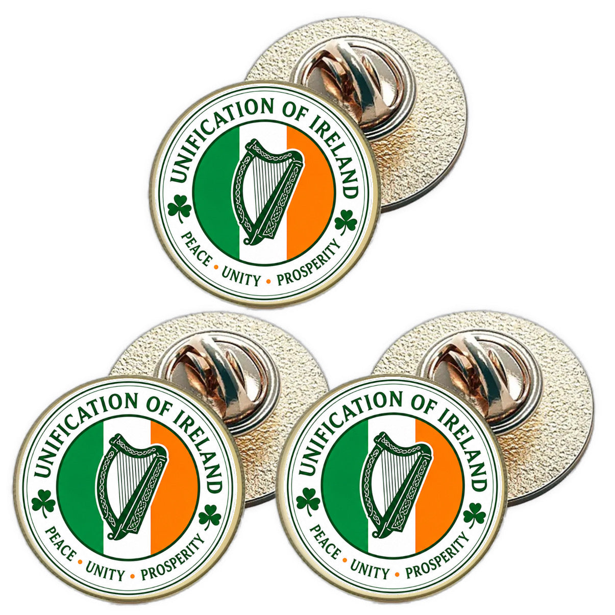 3 x Unification Of Ireland (BU29) Lapel Pin Badges
