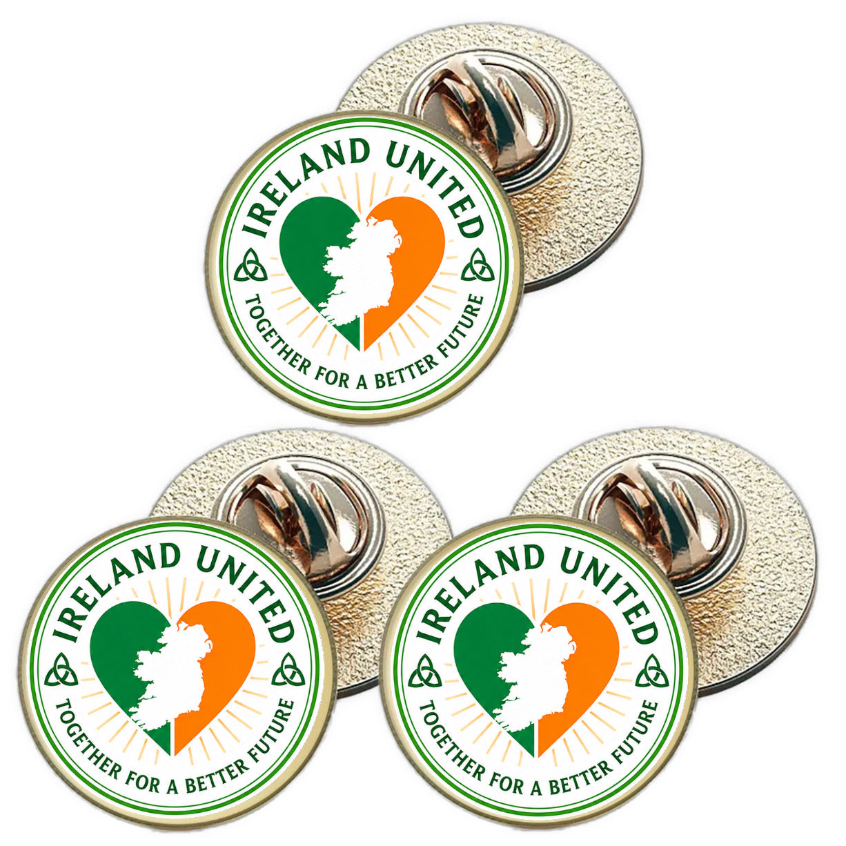 3 x United Ireland D3 (BU29) Lapel Pin Badges