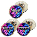 3 x Eurovision Song Contest Party (BU30) Lapel Pin Badges