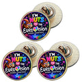 3 x I`m Nuts On The Eurovision Song Contest  (BU30) Lapel Pin Badges