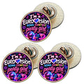 3 x I`m A Eurovision Song Contest Party Girl (BU30) Lapel Pin Badges
