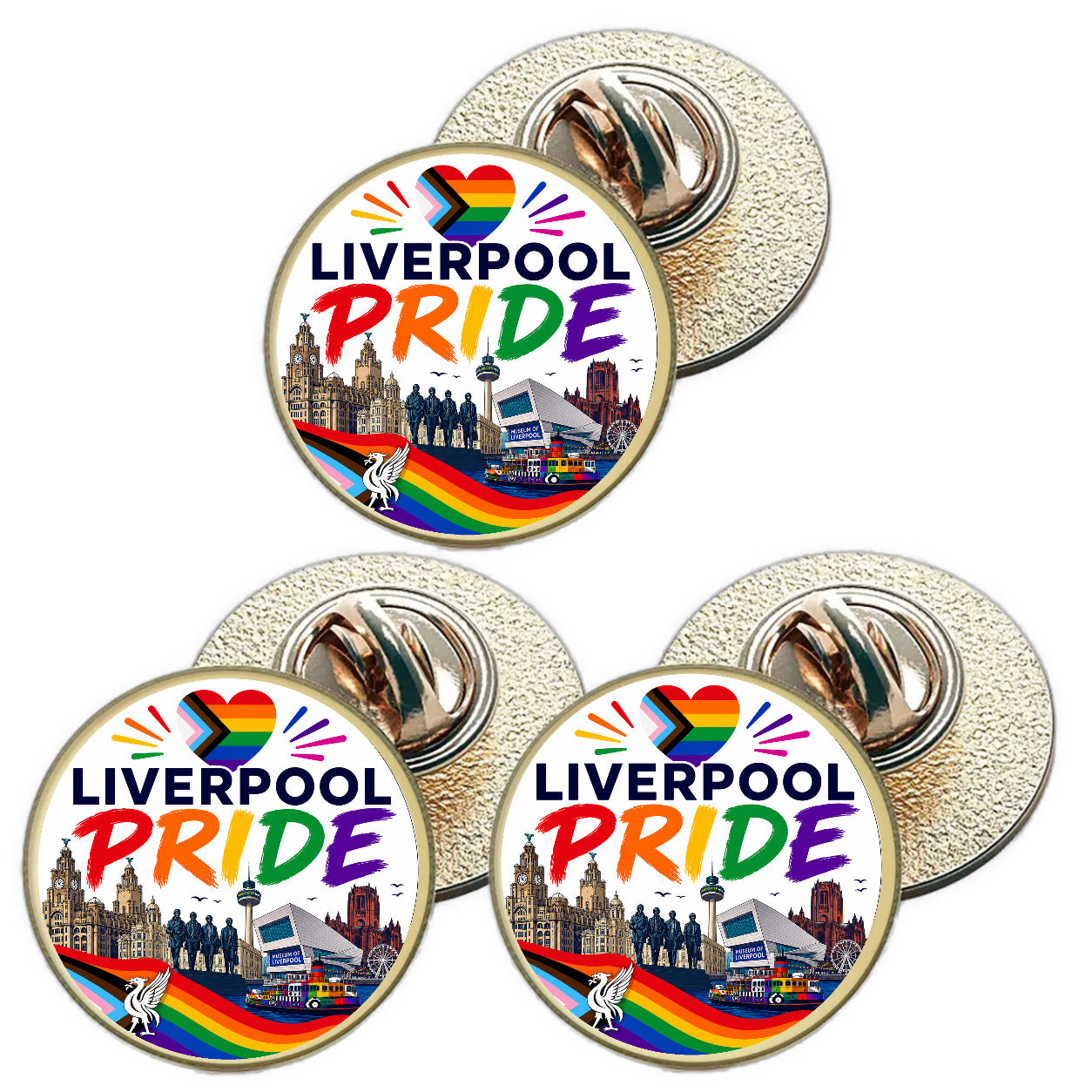 3 x Liverpool Pride LGBTQ+ (BU30) Lapel Pin Badges