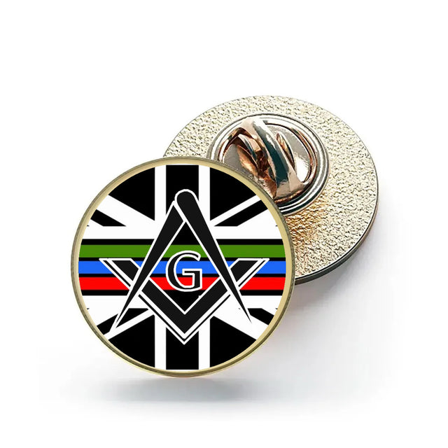 Union Jack Emergency Services and G – 26mm Economy Masonic Badge with Butterfly Clutch (M10)