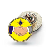 Handshake Friendship – 26mm Economy Masonic Badge with Butterfly Clutch (M08)