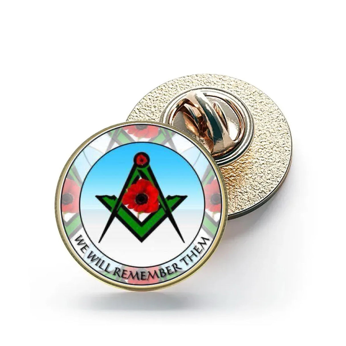 We Will Remember Them – 26mm Economy Masonic Badge with Butterfly Clutch (M05)