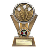 Personalised Apex Ikon Darts Trophy 180mm – Gold & Silver with Free Engraving