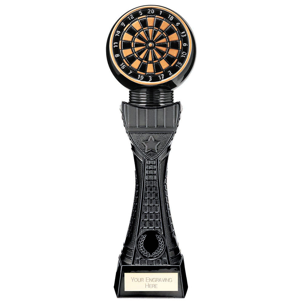 Personalised Black Viper Tower Darts Award 235mm – Gold & Black with Free Engraving