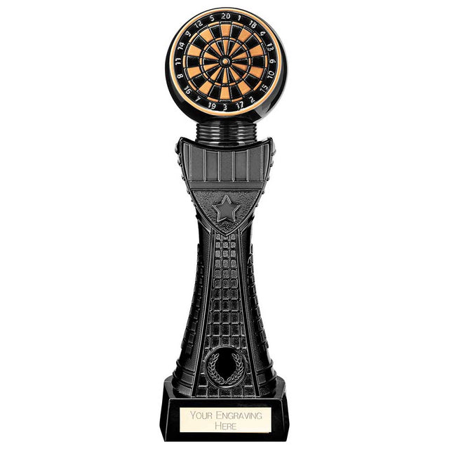 Personalised Black Viper Tower Darts Award 300mm – Gold & Black with Free Engraving