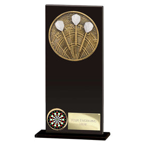 Personalised Ikon Hero Darts Glass Award 180mm – Black with Free Engraving 