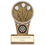 Personalised Ikon Tower Darts Award 125mm – Gold and Silver with Free Engraving