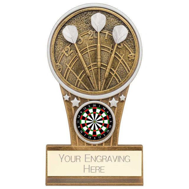 Personalised Ikon Tower Darts Award 125mm – Gold and Silver with Free Engraving