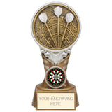 Personalised Ikon Tower Darts Award 150mm – Gold and Silver with Free Engraving