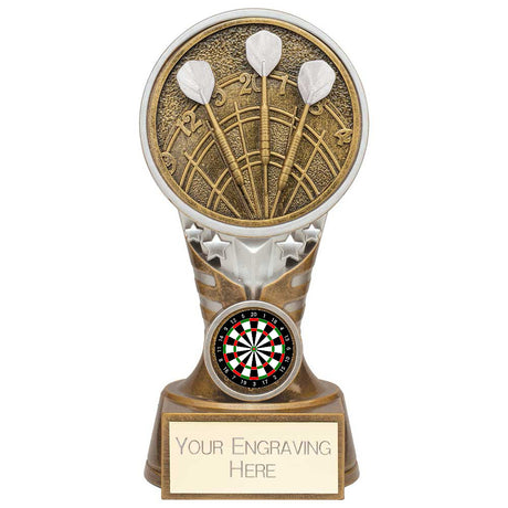 Personalised Ikon Tower Darts Award 150mm – Gold and Silver with Free Engraving