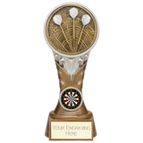 Personalised Ikon Tower Darts Award 175mm – Gold and Silver with Free Engraving 
