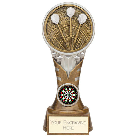 Personalised Ikon Tower Darts Award 175mm – Gold and Silver with Free Engraving 