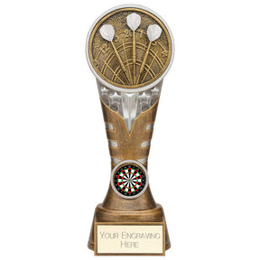 Personalised Ikon Tower Darts Award 200mm – Gold and Silver with Free Engraving